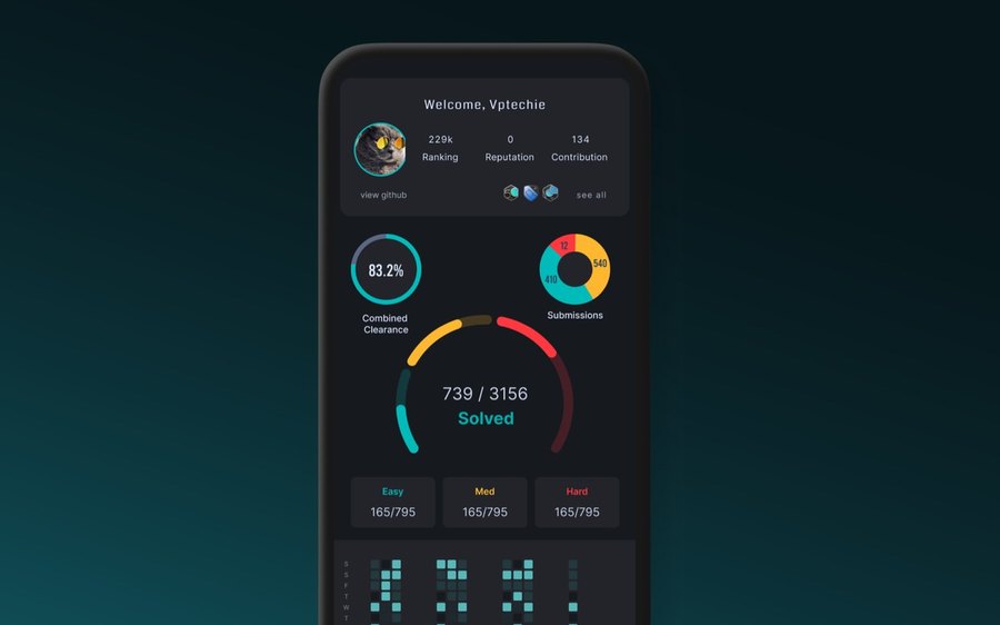 LeetCode study app in device mockup