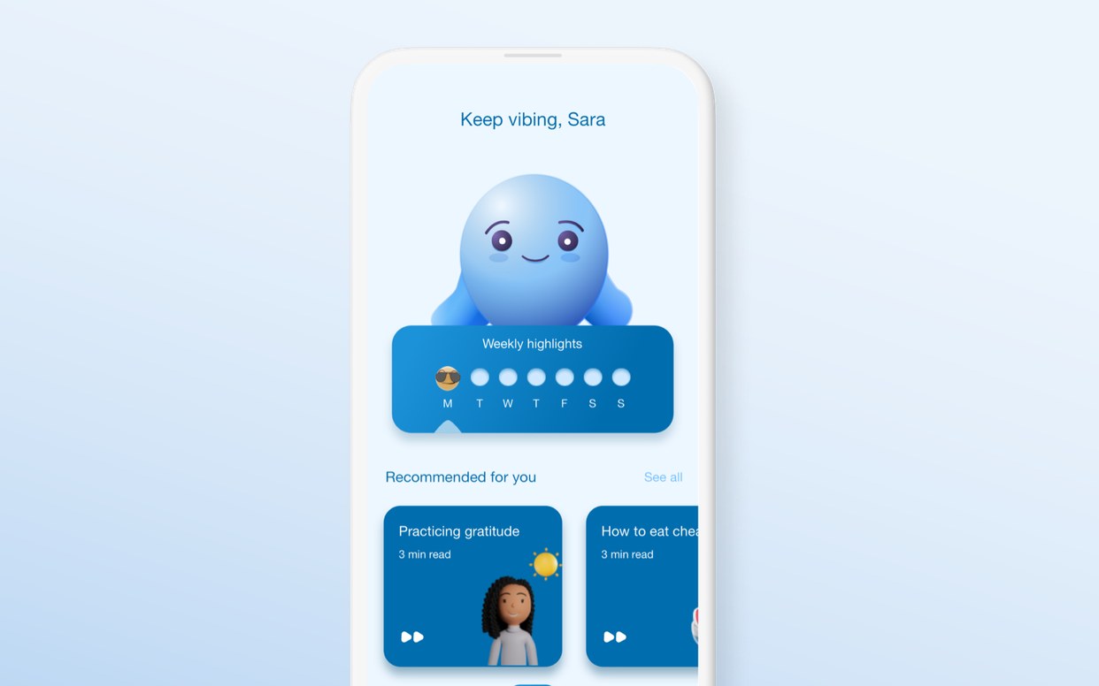 Thrive app — mood check-in screen