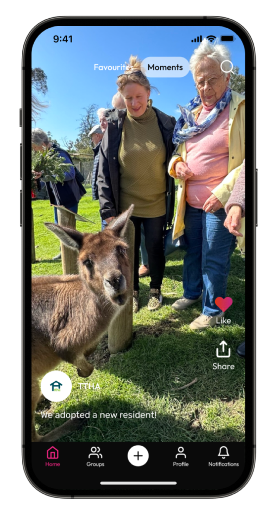 TeaTime mobile app — sharing family moments