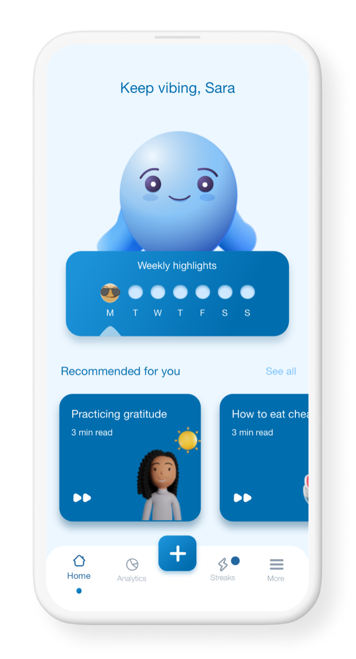 Thrive app — mood check-in screen